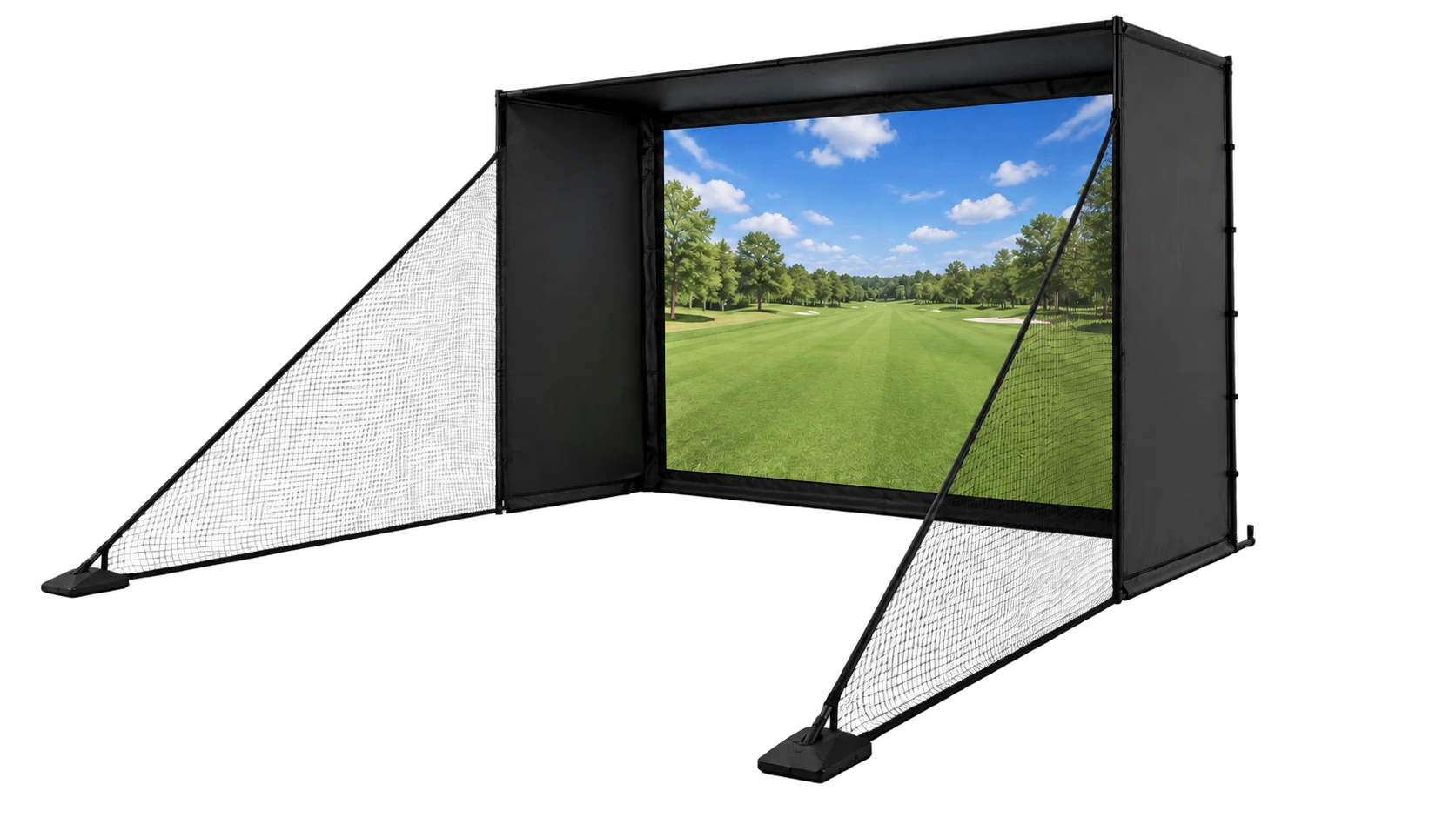 GoSports enclosure with triangular side shank nets